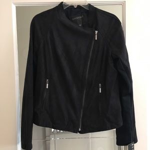 🍃BERNARDO Navy Suede Crop Jacket